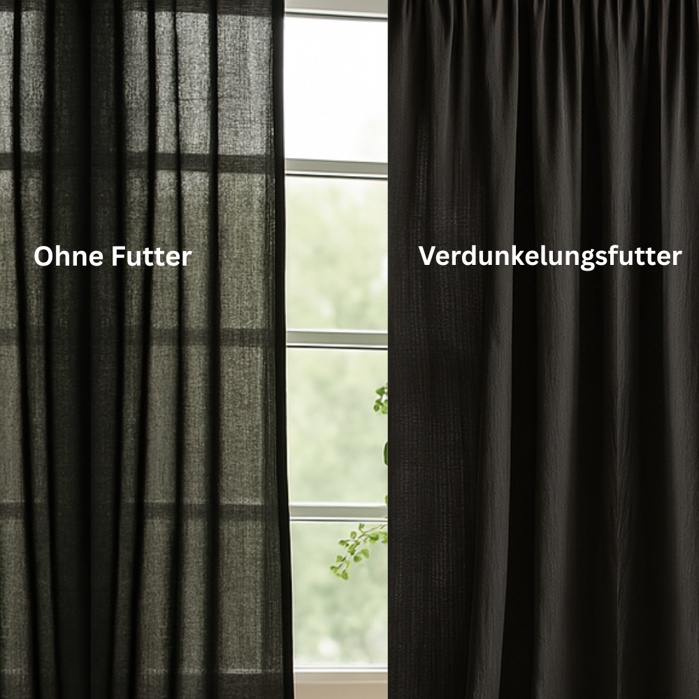 NEBELGOLD Wohn- und Schlafzimmer Vorhänge Schwarz