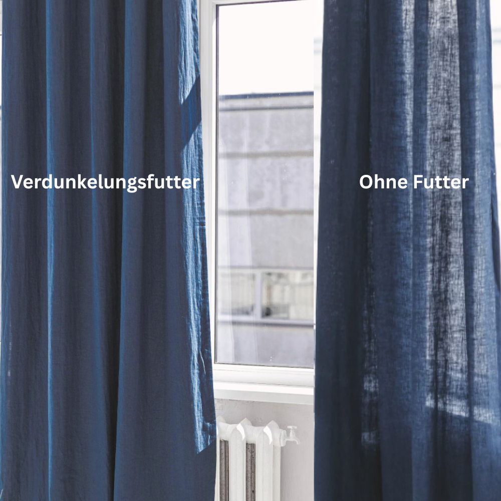 NEBELGOLD Wohn- und Schlafzimmer Vorhänge Dunkel Blau