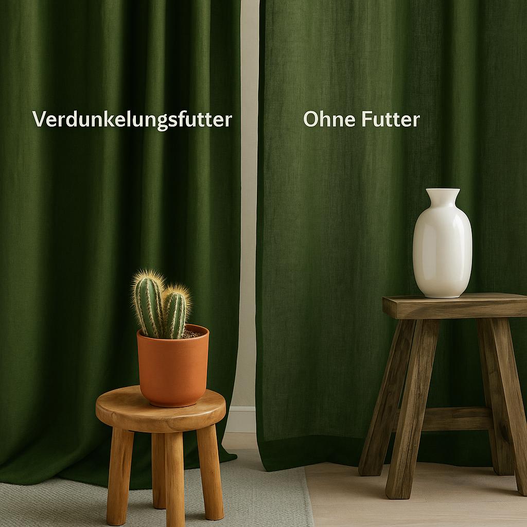 NEBELGOLD Wohn- und Schlafzimmer Vorhänge Grün