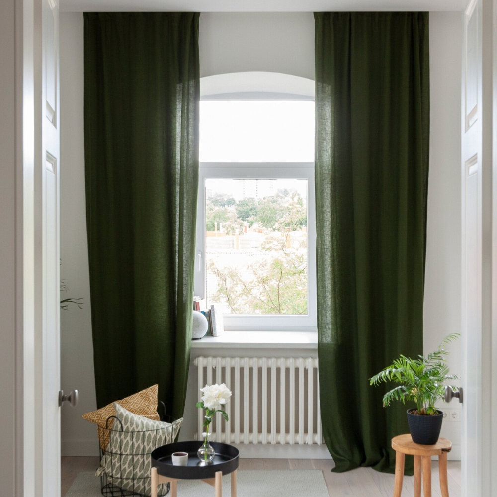 NEBELGOLD Wohn- und Schlafzimmer Vorhänge Grün