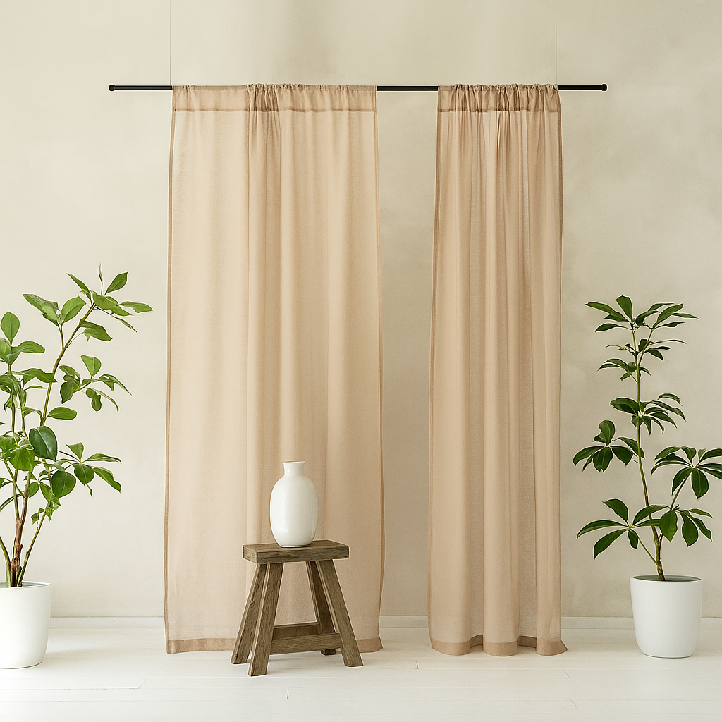 NEBELGOLD Wohn- und Schlafzimmer Vorhänge Beige