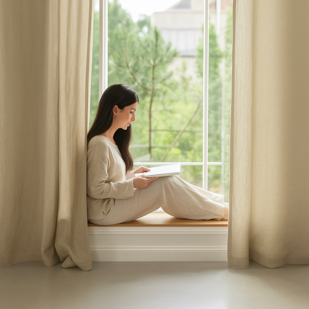 NEBELGOLD Wohn- und Schlafzimmer Vorhänge Beige