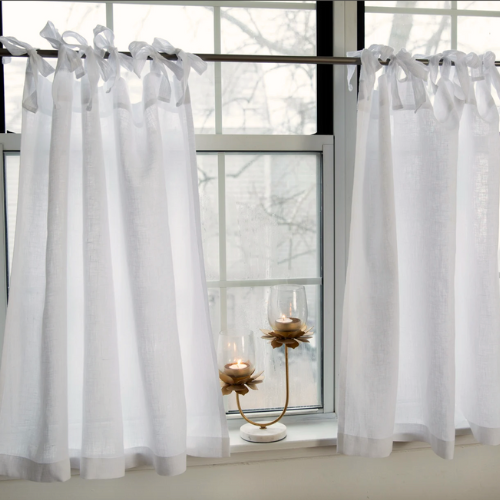 NEBELGOLD Kurzer Vorhang Weiss