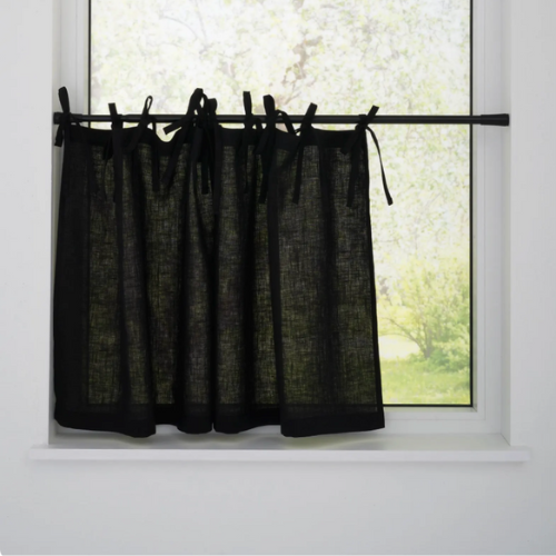 NEBELGOLD Kurzer Vorhang Schwarz