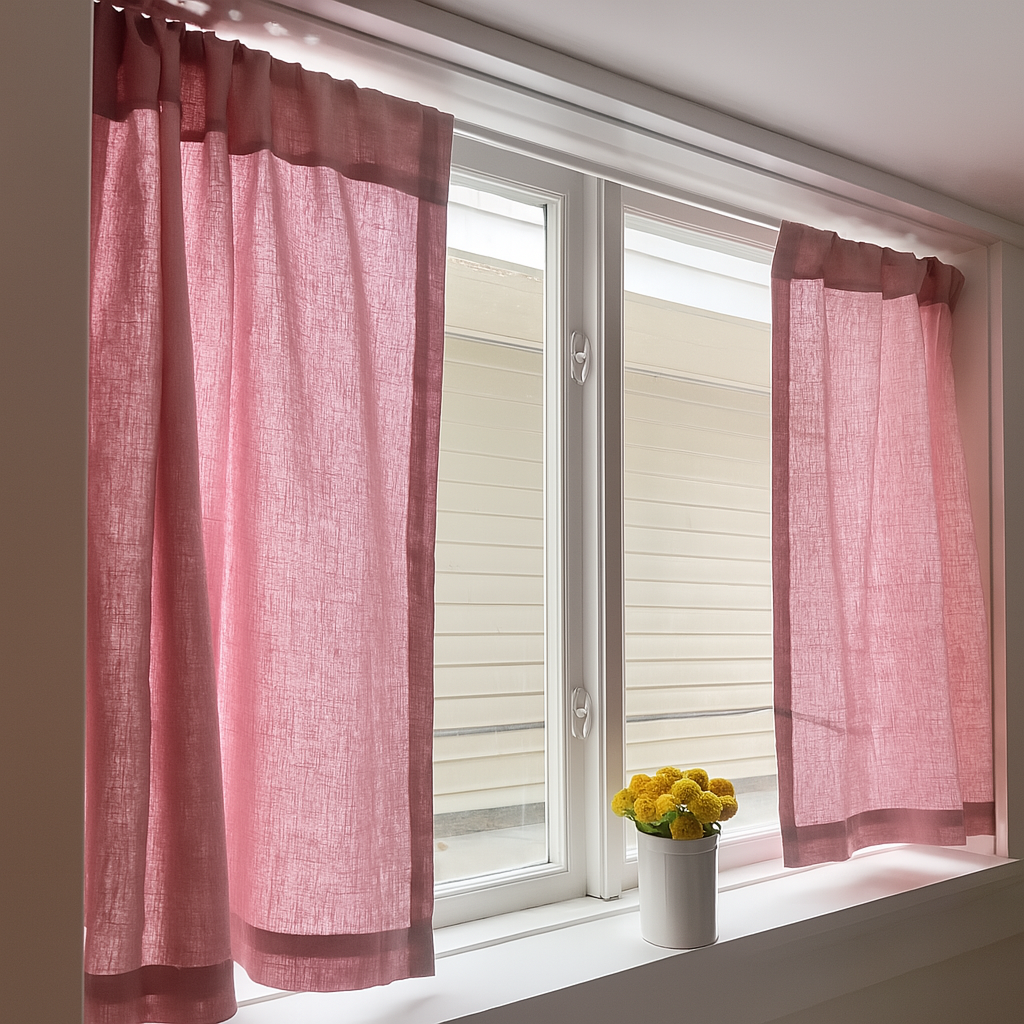 NEBELGOLD Kurzer Vorhang Pink