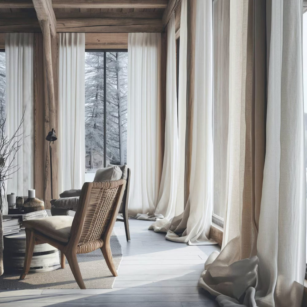 NEBELGOLD Wohn- und Schlafzimmer Vorhänge Weiss
